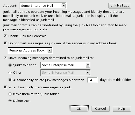 垃圾邮件控制选项