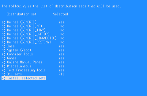 Selecting distribution sets