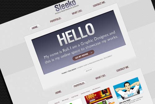 Sleeko Single Page Website Design