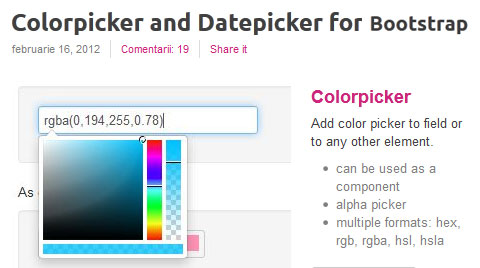 Colorpicker + Datepicker for Twitter Bootstrap